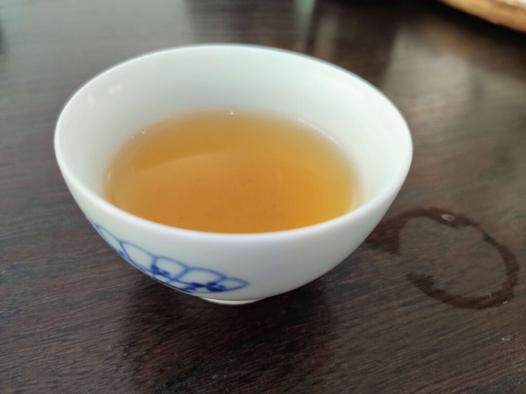 tea liquor in white tea cup