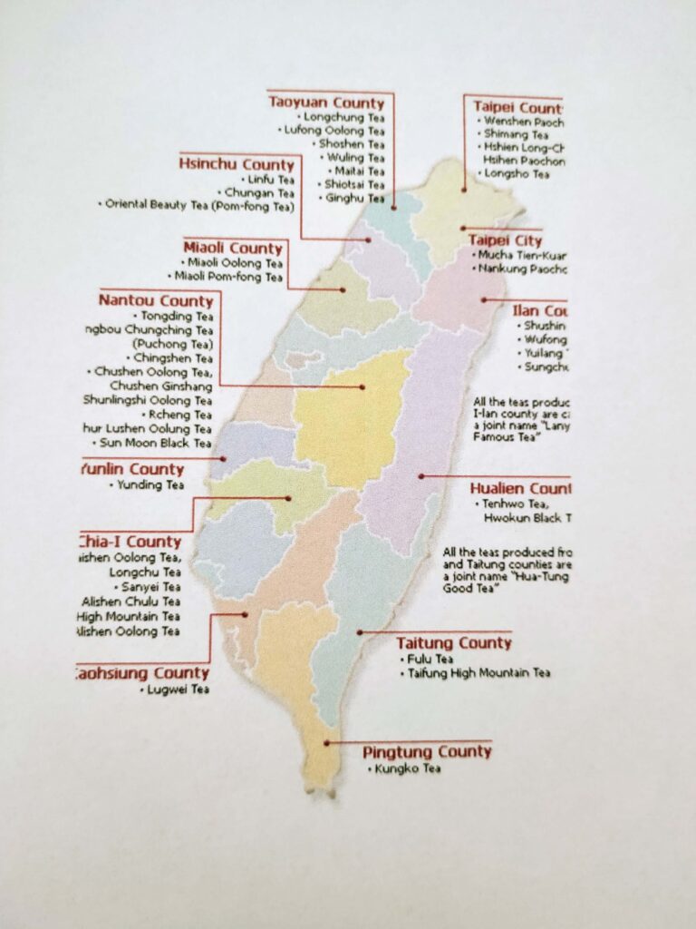 Map - Taiwan tea production map of taiwan tea producing regions