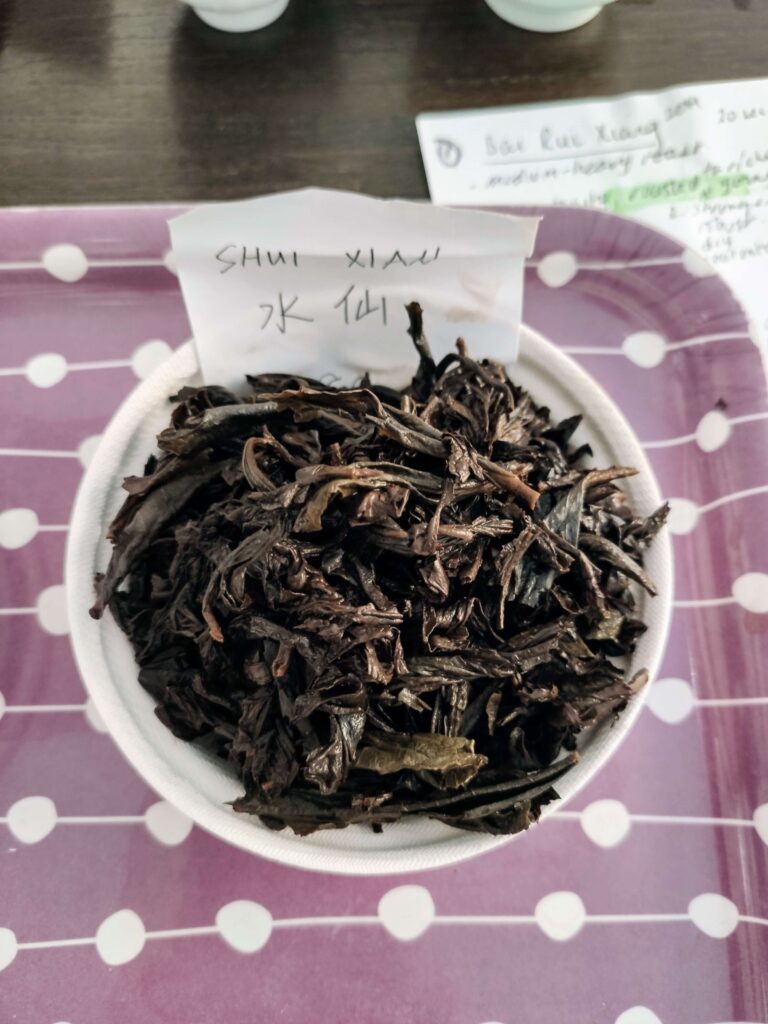 wet tea leaves on white plate